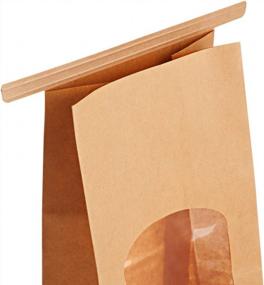 img 3 attached to 50 Pack Of GSSUSA Halulu Bakery Bags With Resealable Windows - Brown Kraft Paper Bags For Cookies, Popcorn, And Treats; Size 3.54X2.36X6.7
