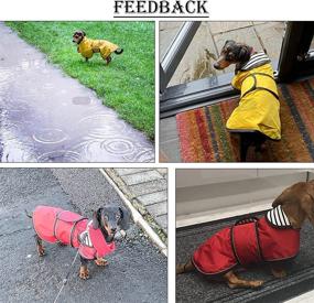 img 3 attached to 🐶 Premium Dachshund Dog Raincoat - Reflective Bar, Water Resistant, Adjustable Vest - Stylish Raincoats for Dogs