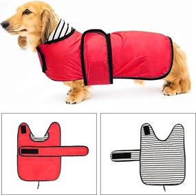 img 1 attached to 🐶 Premium Dachshund Dog Raincoat - Reflective Bar, Water Resistant, Adjustable Vest - Stylish Raincoats for Dogs