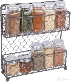 img 2 attached to 🌾 DII Vintage Rustic Farmhouse Decorative Metal Pantry Spice Rack Organizer, 2 Tier Spice Rack - 9.45L x 2.3W x 10H