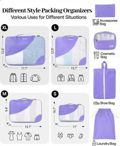 img 2 attached to Efficient And Spacious Packing With OlarHike 8 Set Packing Cubes For Travel In Purple