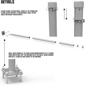 img 1 attached to 112'' Steel Post Light Pole Kit With Base Plate And Bracket Clamp For Deck, Patio & Backyard Sun Shade Sail - 3’’ Diameter Powder Coated.