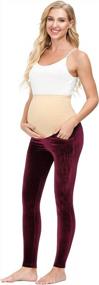 img 2 attached to XL Wine Maternity Leggings - Full Length Pregnant Women'S Pants Tights