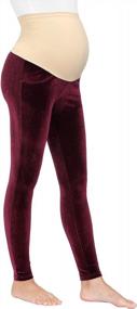 img 4 attached to XL Wine Maternity Leggings - Full Length Pregnant Women'S Pants Tights
