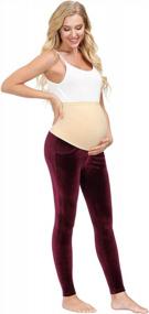 img 1 attached to XL Wine Maternity Leggings - Full Length Pregnant Women'S Pants Tights