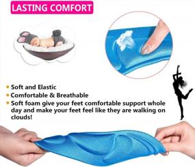 img 3 attached to Women'S 5D Sponge Arch Support Insoles: 2 Pairs Blue, Breathable & Massaging For Foot Pain Relief!