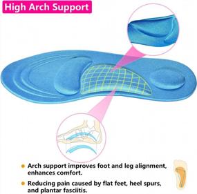 img 1 attached to Women'S 5D Sponge Arch Support Insoles: 2 Pairs Blue, Breathable & Massaging For Foot Pain Relief!