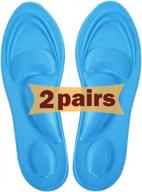 женские стельки 5d sponge arch support insoles: 2 пары синие, дышащие и массажные для облегчения боли в ногах! логотип