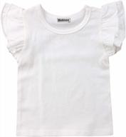 mubineo toddler baby girl basic plain ruffle sleeve cotton t shirts tops tee clothes logo