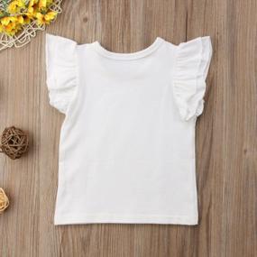 img 1 attached to Mubineo Toddler Baby Girl Basic Plain Ruffle Sleeve Cotton T Shirts Tops Tee Clothes