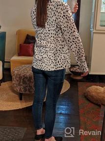 img 7 attached to Chic & Comfortable: ECOWISH'S V-Neck Leopard Tunic - Long Sleeve Button-Down Exclusively For Women