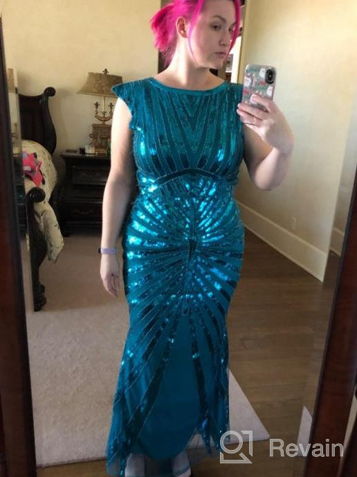 img 1 attached to Gorgeous Metme Women'S 1920S Mermaid Maxi Long Sequin Formal Dress For Evening Prom Gown! review by Sheila Harp