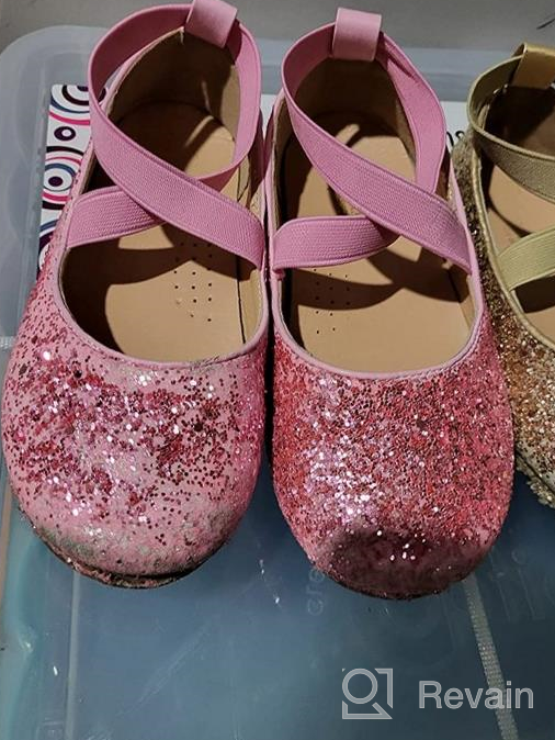 img 1 attached to Glitter Ballet Flats for Girls - Ballerina Mary Jane Shoes, Perfect for Princess Wedding Dresses - YIBLBOX review by Bill Pool