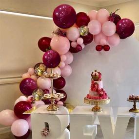 img 3 attached to 🎈 Burgundy Pink Balloon Arch Garland Kit: 117-Piece OuMuaMua Set for Stunning Baby Showers, Weddings, Birthdays, and more!