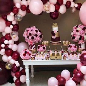 img 2 attached to 🎈 Burgundy Pink Balloon Arch Garland Kit: 117-Piece OuMuaMua Set for Stunning Baby Showers, Weddings, Birthdays, and more!