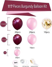 img 1 attached to 🎈 Burgundy Pink Balloon Arch Garland Kit: 117-Piece OuMuaMua Set for Stunning Baby Showers, Weddings, Birthdays, and more!