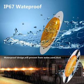 img 1 attached to 2Pcs 6.6In 16LED Amber LED Side Marker Lights - Waterproof, Chrome Surface Mount For Truck Trailer Pickup Caravan RV Vans