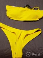 img 1 attached to Women'S Strapless Ribbed High Cut Two Piece Bandeau Bikini Set By ZAFUL review by Bob Candfield