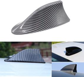 img 4 attached to High Performance Carbon Fiber Car Shark Fin Antenna - Slick Replacement for SUVs, Trucks, and Cars with Tape Base