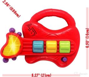 img 1 attached to 🎸 KiddoLab Baby Rocker Musical Instrument Set - Electric Toy Guitar and Rattles. Early Development and Music Educational Learning Toys for Babies 3 Months and Older