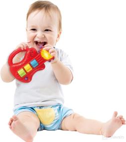 img 3 attached to 🎸 KiddoLab Baby Rocker Musical Instrument Set - Electric Toy Guitar and Rattles. Early Development and Music Educational Learning Toys for Babies 3 Months and Older