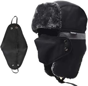 img 4 attached to Protective Face Masks With Ushanka Winter Hat - Russian Trooper Trapper Hat For Men And Women (2Pcs)