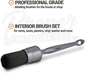 img 3 attached to 🧽 PROPER DETAILING CO. Car Detailing Brush Set - 3 Pack Interior & Exterior Cleaning Brushes for Wheels, Tires, Engine Bay, Leather Seats