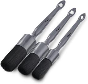 img 4 attached to 🧽 PROPER DETAILING CO. Car Detailing Brush Set - 3 Pack Interior & Exterior Cleaning Brushes for Wheels, Tires, Engine Bay, Leather Seats