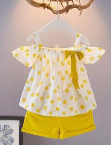 img 3 attached to Newborn Baby Girl Summer Clothes Outfit Ruffle Camisole Spot Dot Tops And Shorts Set