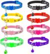 upgraded tcboying cat collar with reflective and breakaway features - 8pc set for cats and small dogs – fish bone design logo