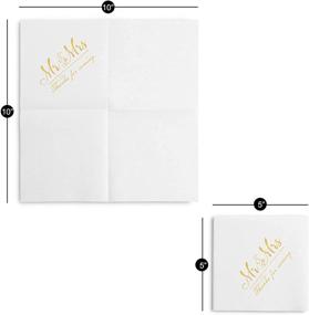 img 1 attached to Charming 100 Welcome Wedding Napkins: Elegant 3-Ply Gold Mr and Mrs Cocktail Beverage Dessert Napkins for Wedding Shower and Engagement Party Decor, Perfect Wedding Cake Table Decor Supplies