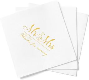 img 2 attached to Charming 100 Welcome Wedding Napkins: Elegant 3-Ply Gold Mr and Mrs Cocktail Beverage Dessert Napkins for Wedding Shower and Engagement Party Decor, Perfect Wedding Cake Table Decor Supplies