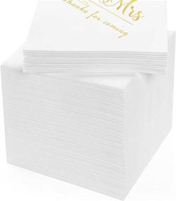 img 3 attached to Charming 100 Welcome Wedding Napkins: Elegant 3-Ply Gold Mr and Mrs Cocktail Beverage Dessert Napkins for Wedding Shower and Engagement Party Decor, Perfect Wedding Cake Table Decor Supplies