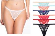 women's lace string thong underwear 6 pack logo