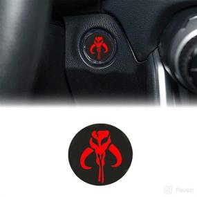 img 1 attached to 🚗 Car Engine Start Button Sticker - Home of Car Enthusiasts, Mandalorian Warriors Skull Design