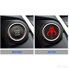 img 3 attached to 🚗 Car Engine Start Button Sticker - Home of Car Enthusiasts, Mandalorian Warriors Skull Design