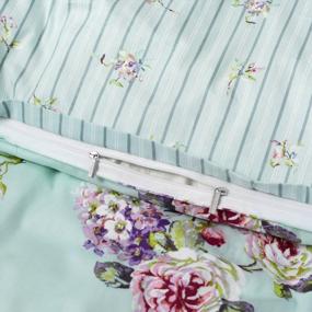img 2 attached to 🌸 FADFAY Shabby Floral Bedding Full Size Bed in a Bag Set - Premium 100% Cotton Blue Green Hydrangea Farmhouse Design with Deep Pocket Sheets and 2 Pillowshams