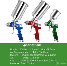 img 2 attached to 🎨 Goplus HVLP Air Spray Gun Set with Multiple Nozzles & Air Regulator: Perfect for Automotive Paint, Furniture, and More!