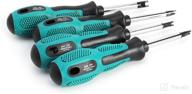 🔧 set of 4 long magnetic spanner head screwdrivers with non-slip handles, 8cm each логотип