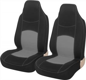 img 4 attached to Protect Your Car'S Front Seat With AUTOYOUTH Semi-Custom Fit Bucket Seat Cover In Gray