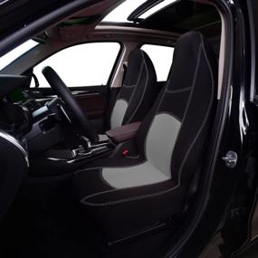 img 3 attached to Защитите переднее сиденье вашего автомобиля с помощью серого чехла на ковшеобразное сиденье AUTOYOUTH Semi-Custom Fit