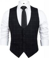 mens 4-button u-neck business suit vest - regular fit, single breasted waistcoat for tuxedo | alizeal logo