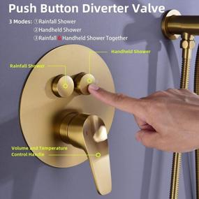 img 2 attached to Experience Total Bliss With TRUSTMI'S 12-Inch Luxury Shower System In Brushed Brass Gold Finish With Pressure Balanced Valve And Rainfall/Handheld Showerhead Set