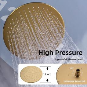 img 1 attached to Experience Total Bliss With TRUSTMI'S 12-Inch Luxury Shower System In Brushed Brass Gold Finish With Pressure Balanced Valve And Rainfall/Handheld Showerhead Set