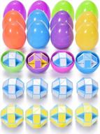 ganowo 12 pcs easter eggs prefilled with mini snake cube blocks for easter basket stuffers, easter egg hunt, easter party favors logo