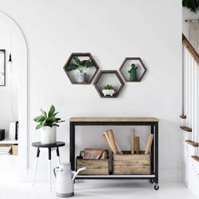 img 3 attached to Versatile And Chic Set Of 3 Hexagon Floating Shelves For Home And Office
