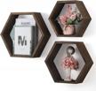 versatile and chic set of 3 hexagon floating shelves for home and office logo