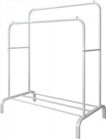 img 3 attached to UDEAR White Garment Rack 43.3 Inches Freestanding Double Pole Multi-Functional Bedroom Clothing Hanger