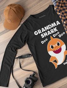 img 1 attached to Grandma Shark Doo Doo Doo Baby Shark Nana Women Long Sleeve T-Shirt