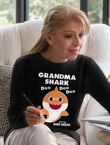 img 2 attached to Grandma Shark Doo Doo Doo Baby Shark Nana Women Long Sleeve T-Shirt